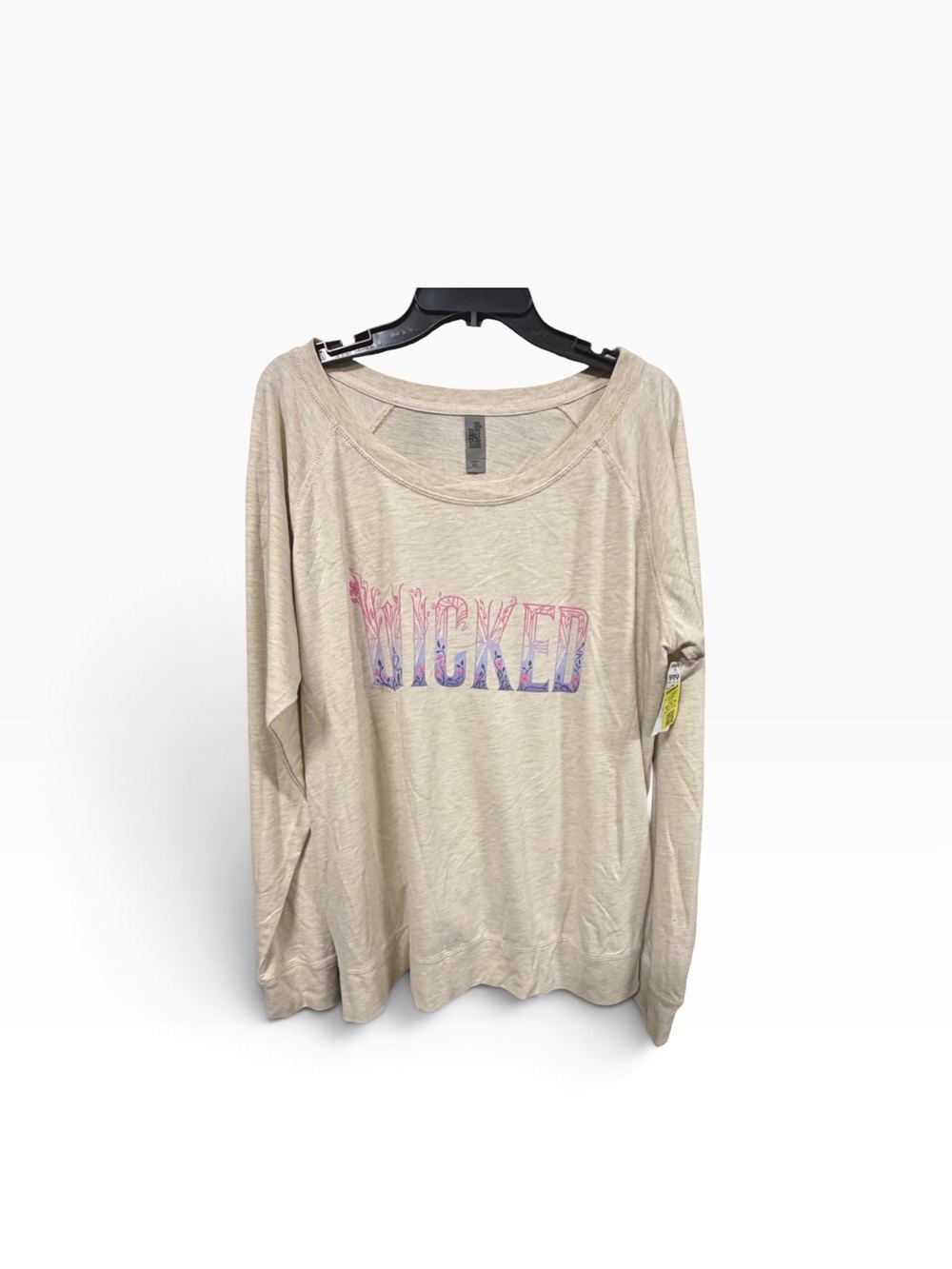 Instant Message Wicked Sweatshirt Women’s 2XL Beige Lightweight Graphic Pullover